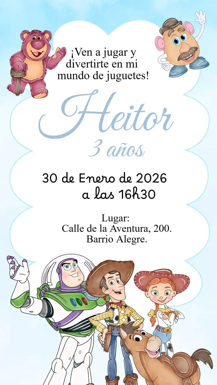 Invitación digital Toy Story