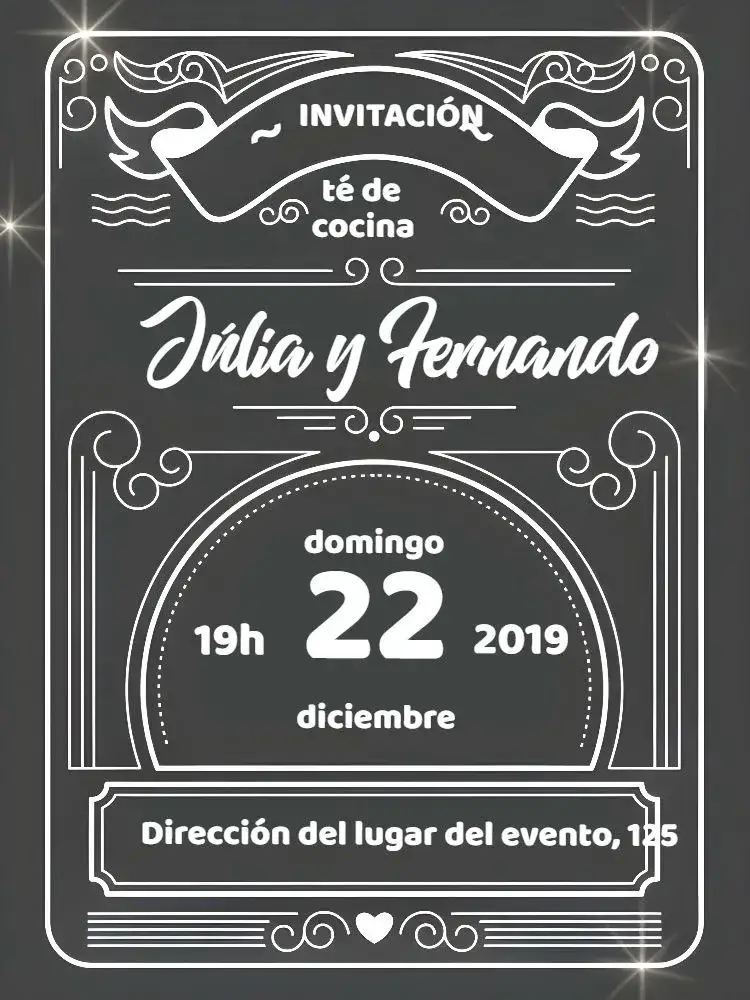 Invitación Despedida de Soltera - Pizarra Tiza Olla – tema Despedida de Soltera pizarra, tiza, culinaria, minimalista, moderno, informal
