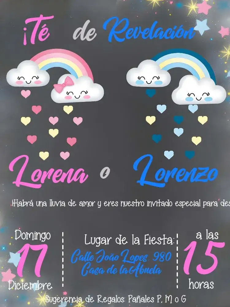 Baby Shower Revelación Lluvia De Amor Niño