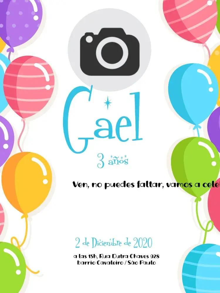Invitación Globos Digital