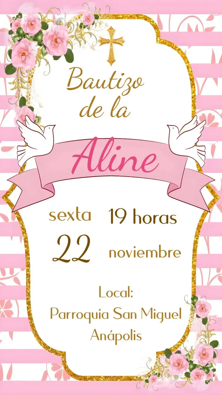 Invitación Bautizo Niña