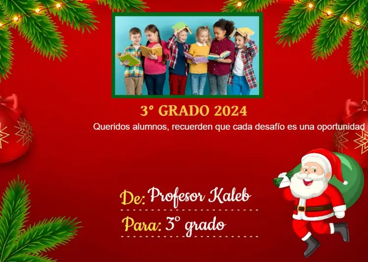 Invitación Tarjeta De Despedida Alumnos Con Foto Navideña