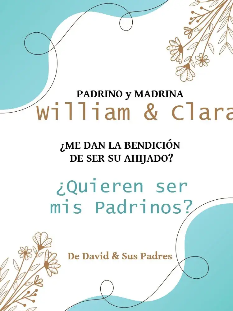 Invitación Para Padrinos De Bautismo Delicado Niño