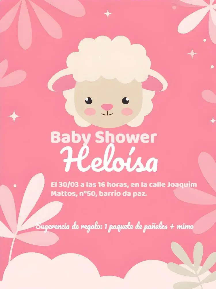 Invitación Baby Shower Tema Oveja
