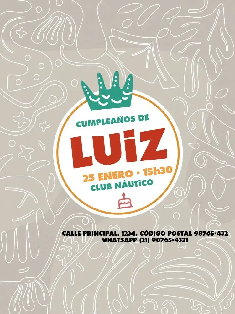 Invitación Hombre Adulto Divertido Encuentro – tema Cumpleaños Infantil divertido, claro, beige, moderno, jovial, estiloso