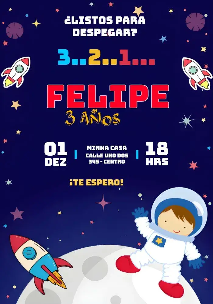 Invitación Astronauta Azul