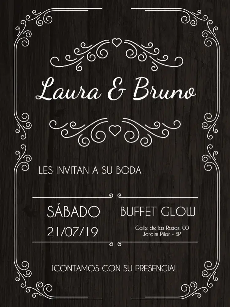 Invitación Casamiento Rústico Personalizado