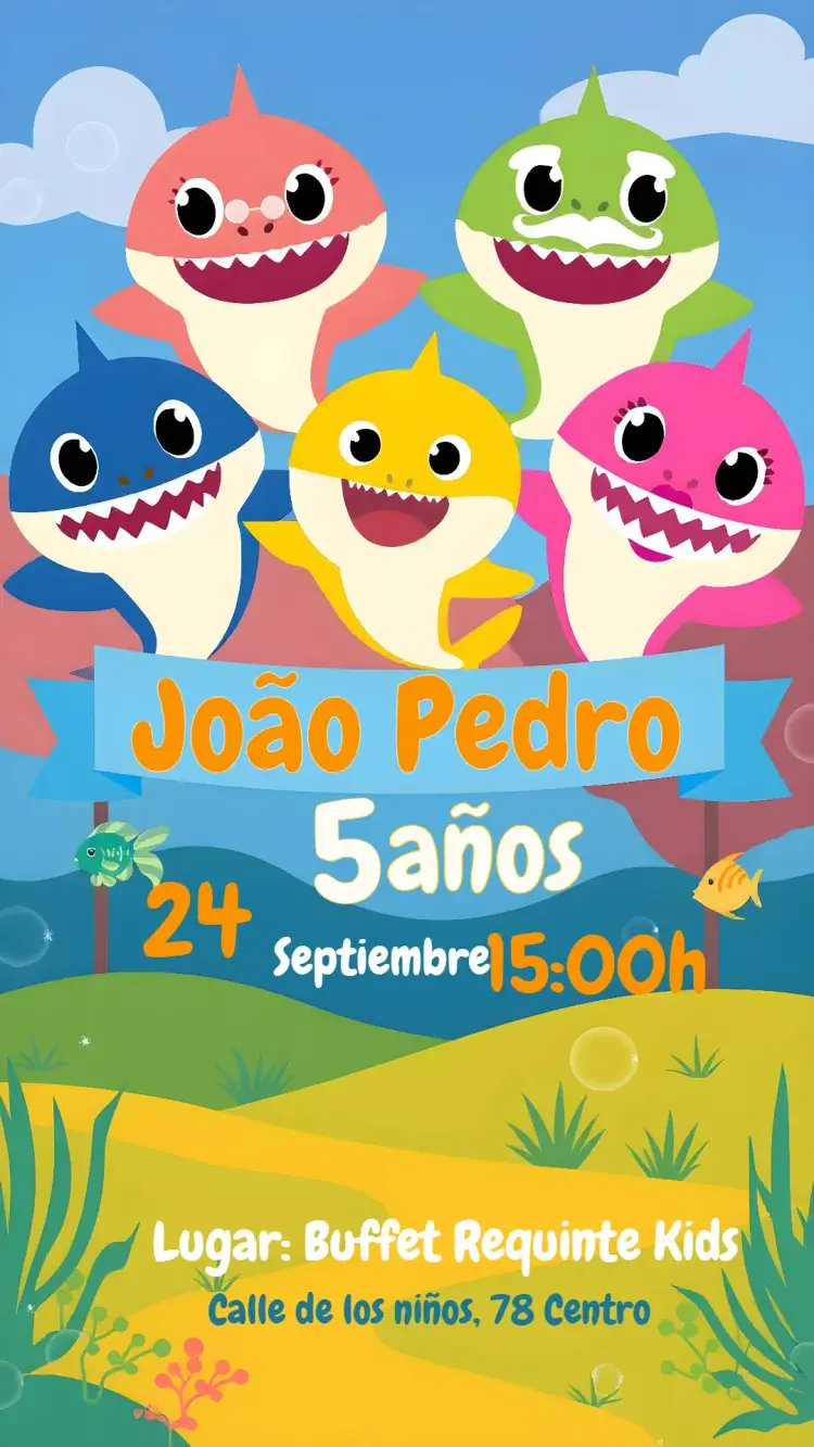 Invitación Baby Shark