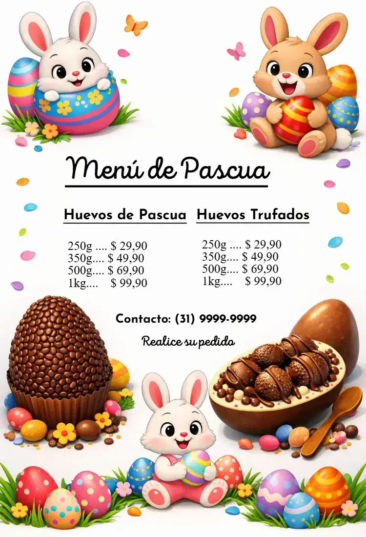 Invitación Menú de Pascua