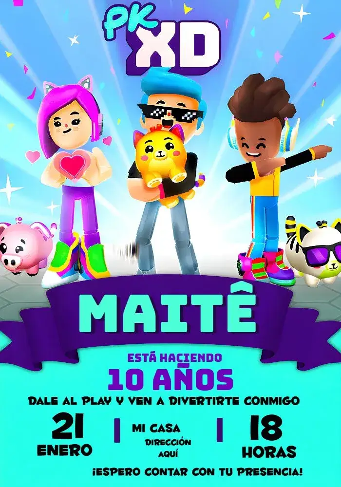 Invitación Pk Xd Chica