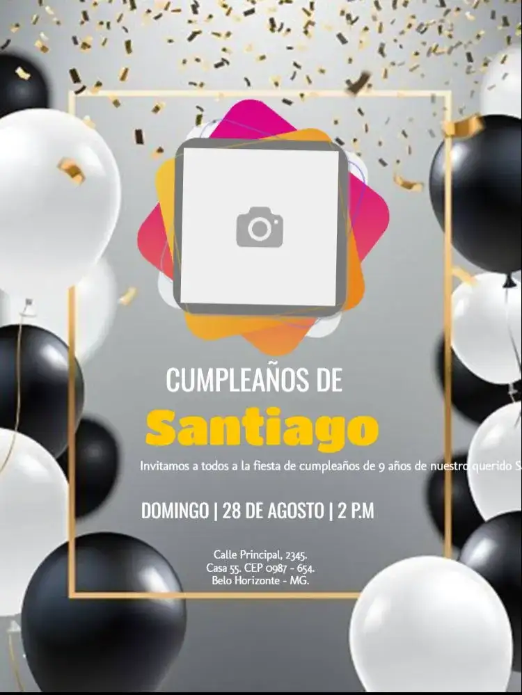 Fiesta De Globos Con Foto Stories