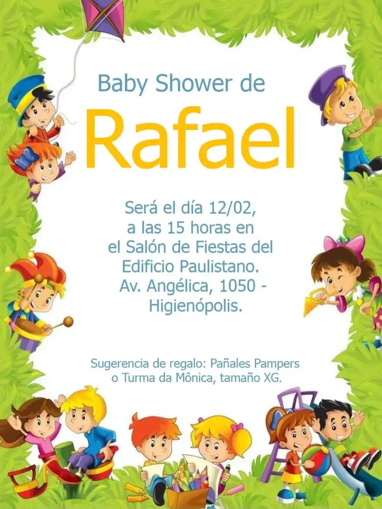 Invitación Baby Shower Niños Para Editar Blanco