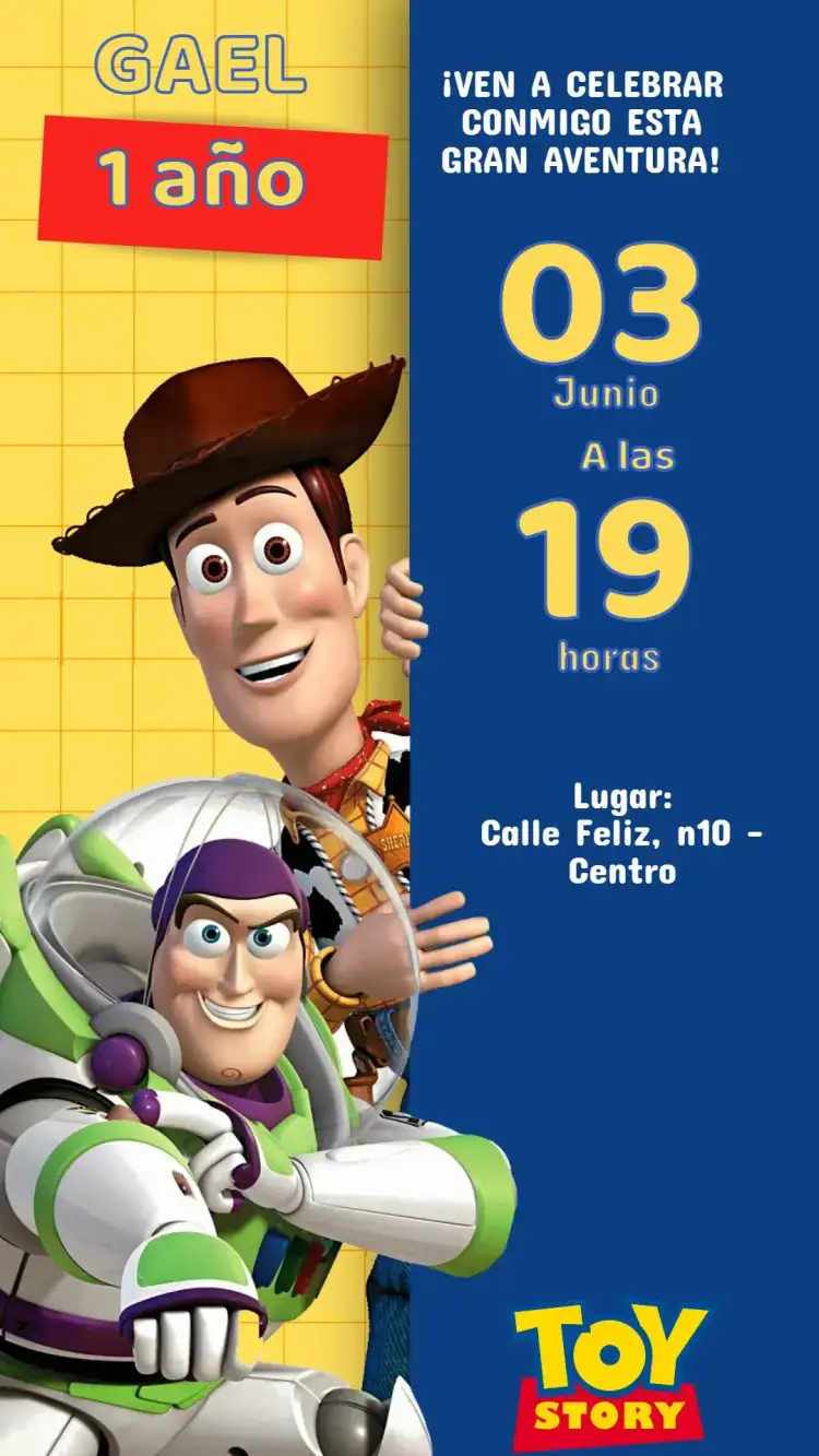 Invitación Cumpleaños Toy Story