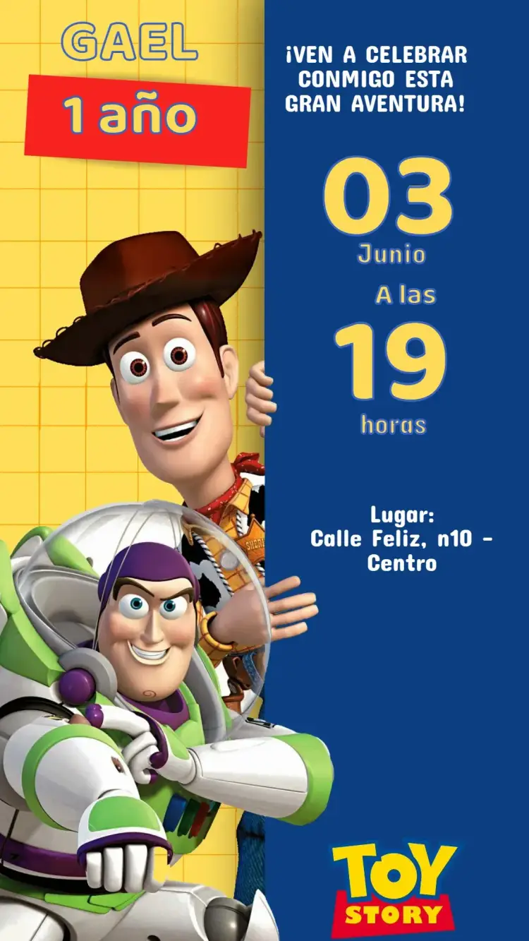 Invitación Cumpleaños Toy Story