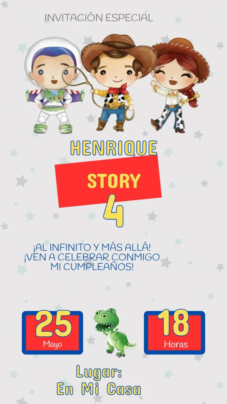 Invitación Cumpleaños Infantil Toy Story