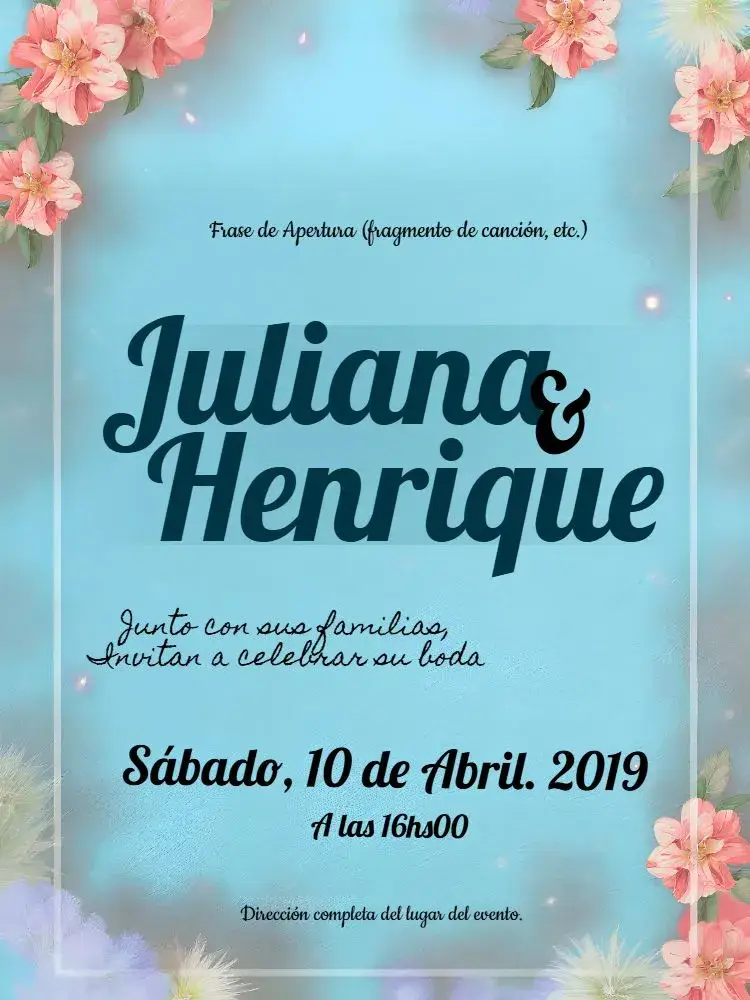 Invitación Boda Floral Sencilla