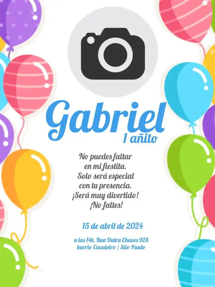 Invitación Globos Bebé