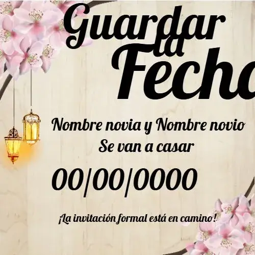Invitación Save The Date Floral Digital