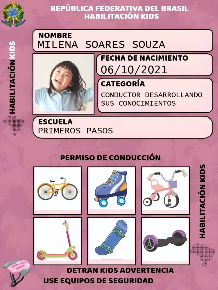 Invitación Carné de conducir Infantil Niña Tráfico