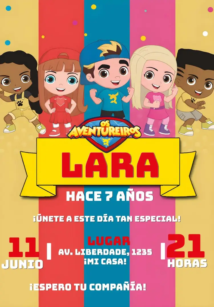 Invitación Los Aventureros Aventurera