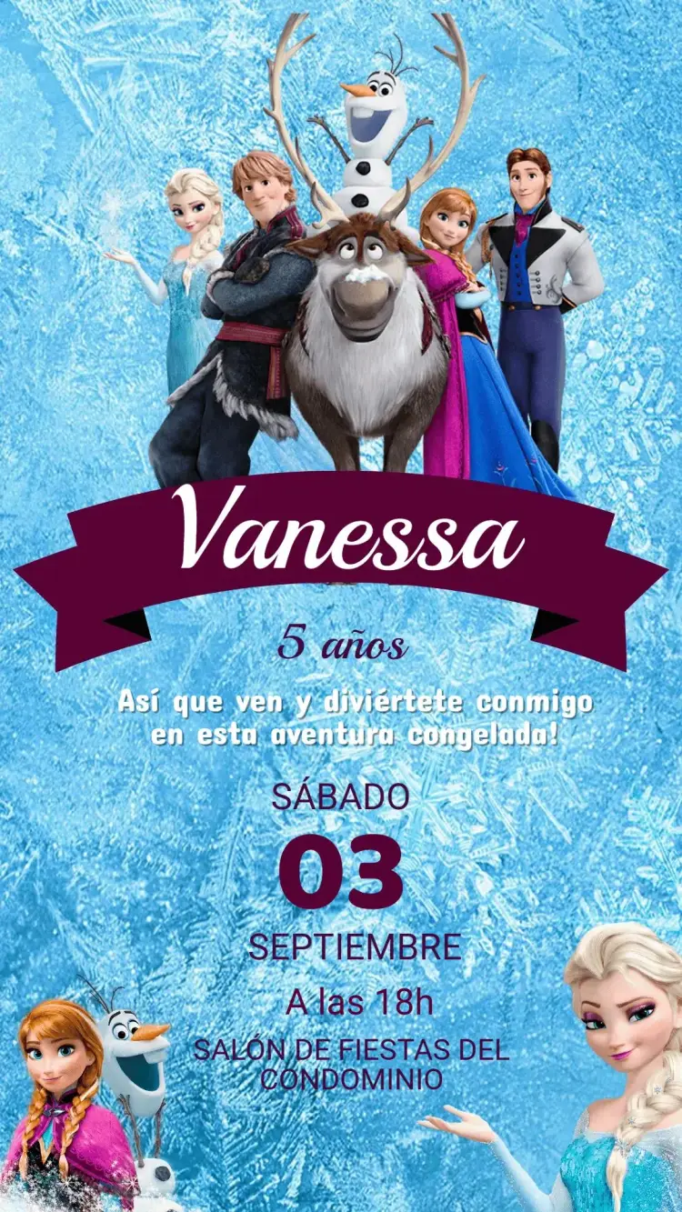 Invitación Cumpleaños Frozen