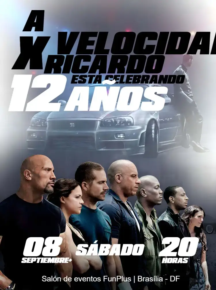 Invitación Rápidos Y Furiosos Diesel – tema Más buscados moderno, temático, en blanco y negro, coches deportivos, adrenalina