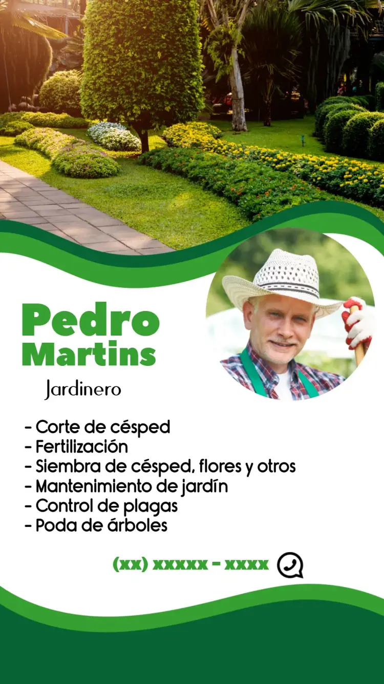 Invitación Tarjeta De Visita Jardinero Cuidados