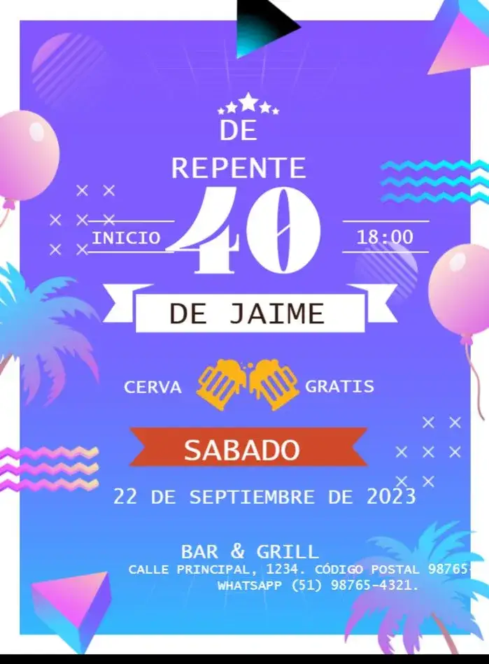 Invitación Repente 40 Clásico Celebración – tema 15 años clásico, elegante, rojo, oscuro, masculino