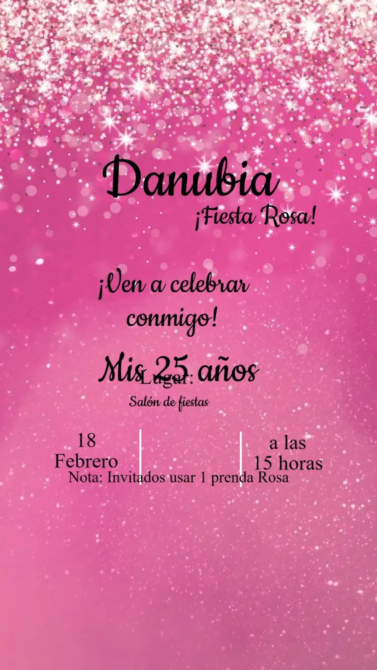 Invitación Invitación Fiesta de Cumpleaños Pink Party – tema Cumpleaños rosa, moderno, divertido, princesa, colorido, feminino