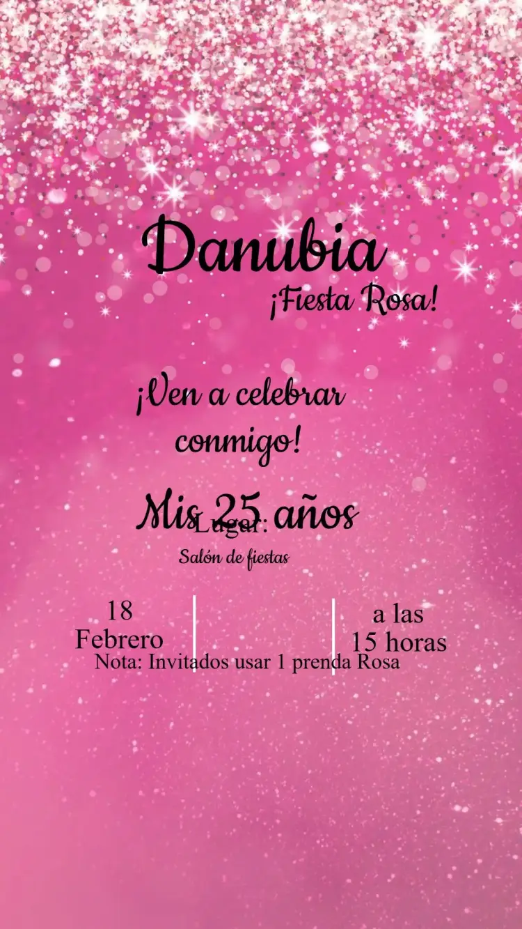 Invitación Fiesta de Cumpleaños Pink Party