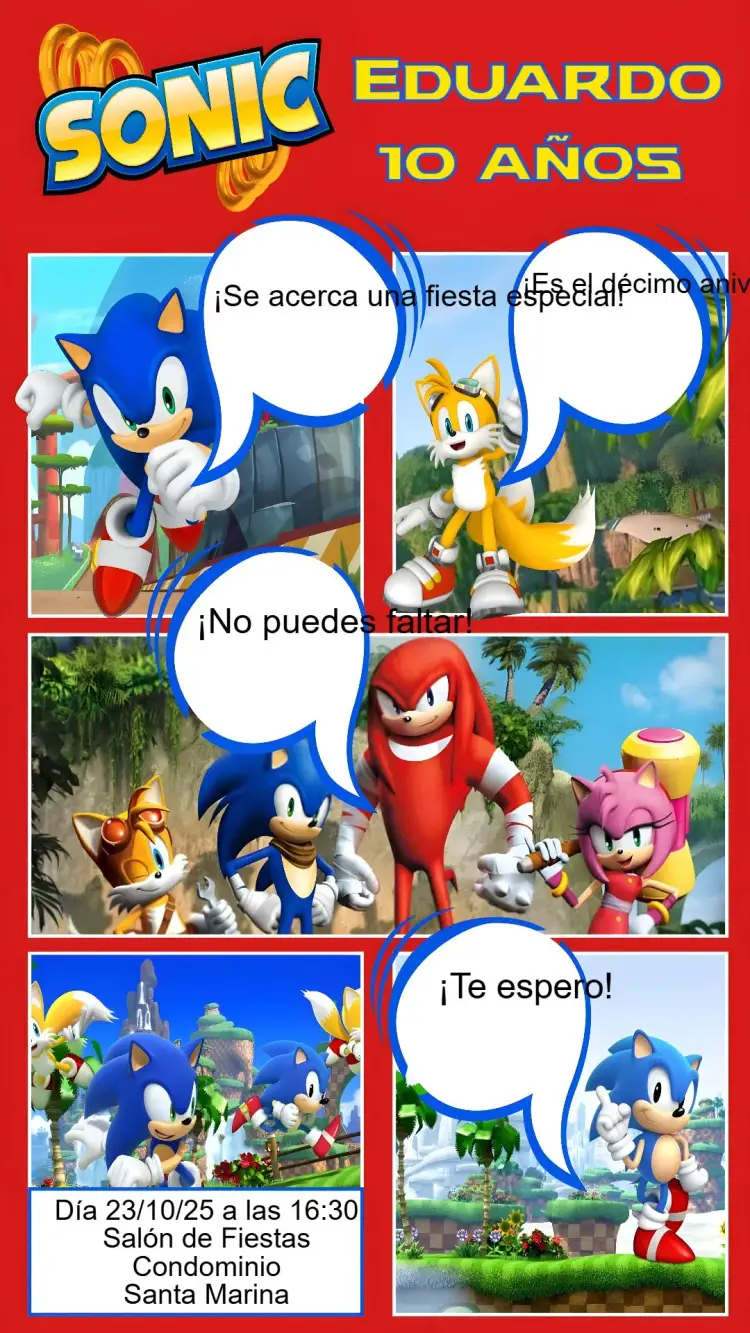 Invitación Sonic