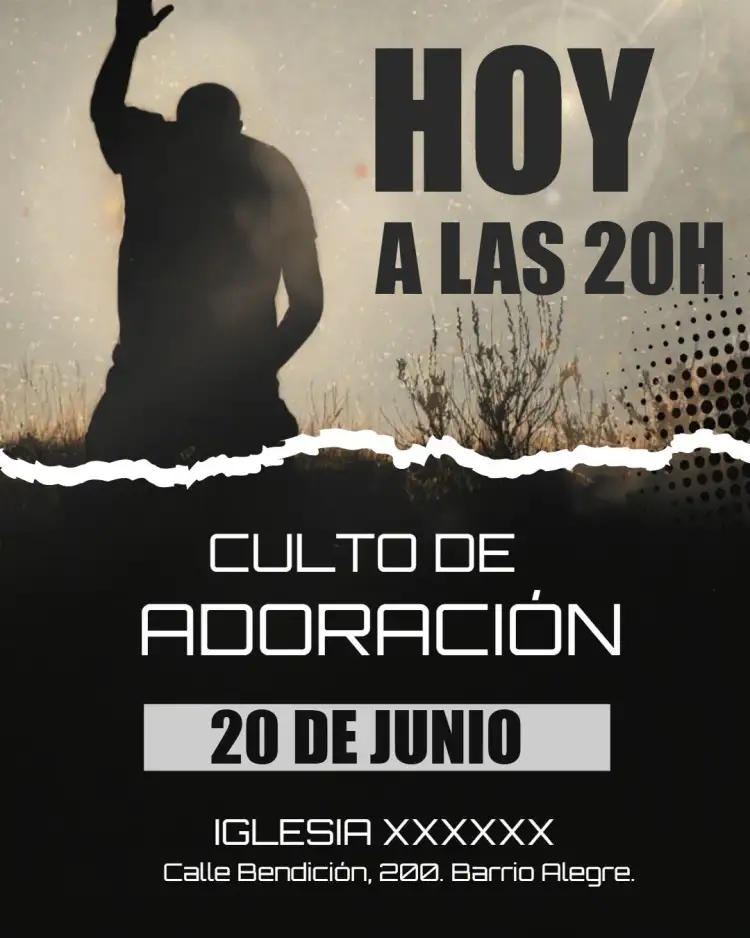 Invitación Arte Para Culto De Adoración Iglesia Flyer – tema Bautismo moderno, minimalista, suaves, gospel, elegante, acogedor