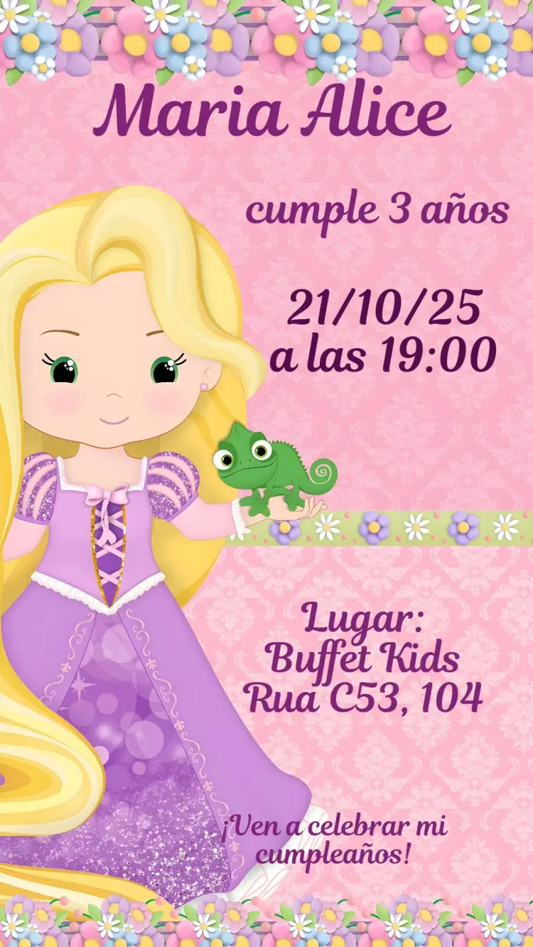 Invitación Enredados Baby