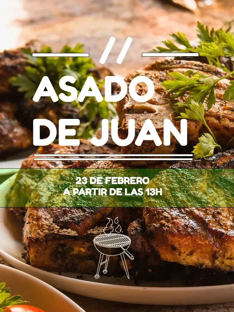 Invitación Barbacoa Almuerzo – tema Más buscados colorido, rústico, moderno, descontraído, ilustraciones de carne, elementos gráficos de barbacoa