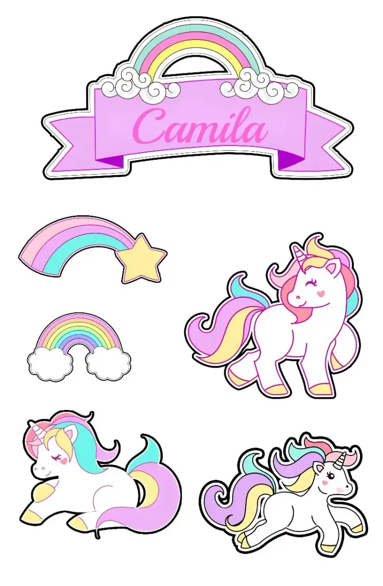 Invitación Topo De Pastel Unicornio Iris