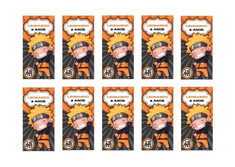 Invitación Etiqueta Digital de Naruto