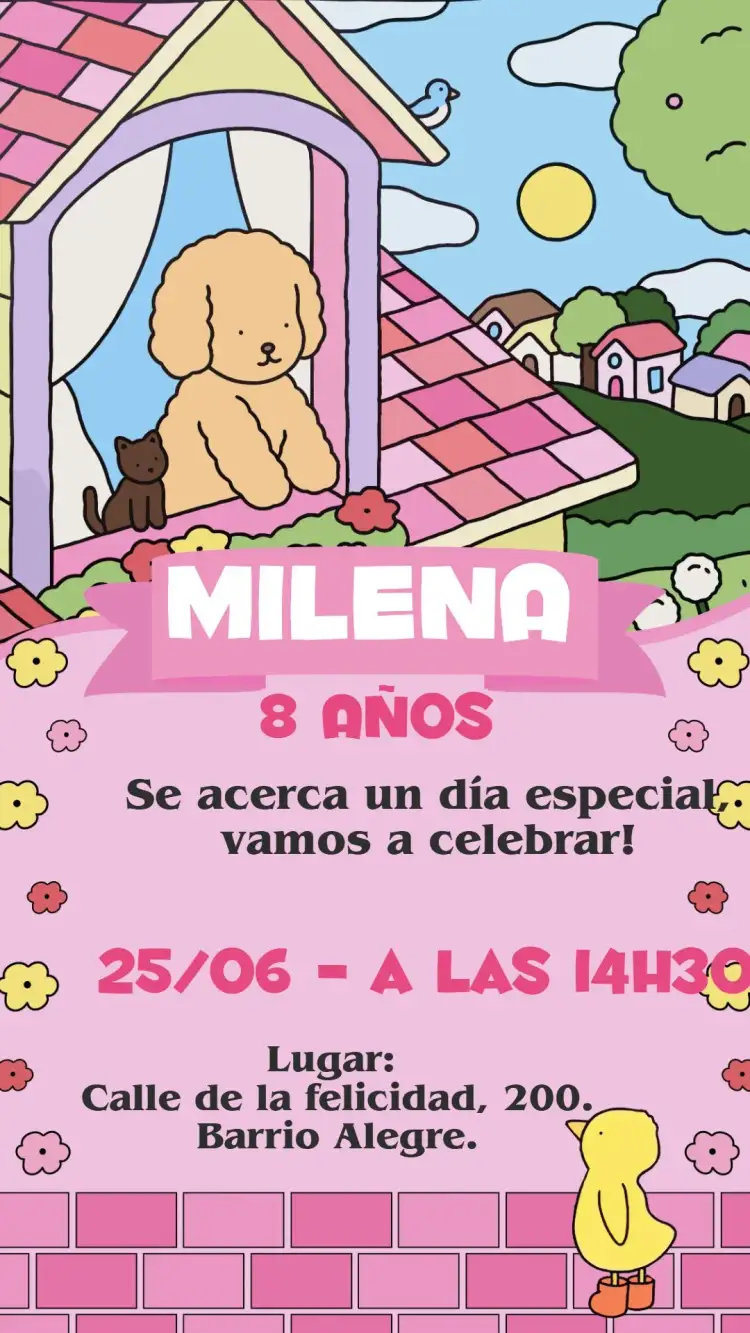 Invitación Cumpleaños de Bobbie Goods – tema Cumpleaños Infantil colorido, lúdico, infantil, divertido, temático