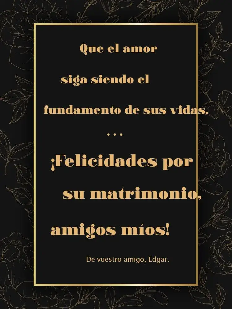 Invitación Tarjeta De Celebración de Boda Floral Dorada