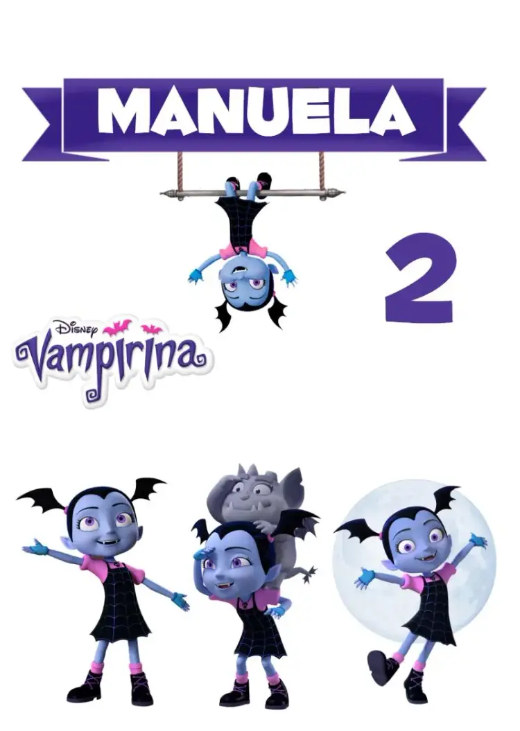 Invitación Topper Pastel Vampirina