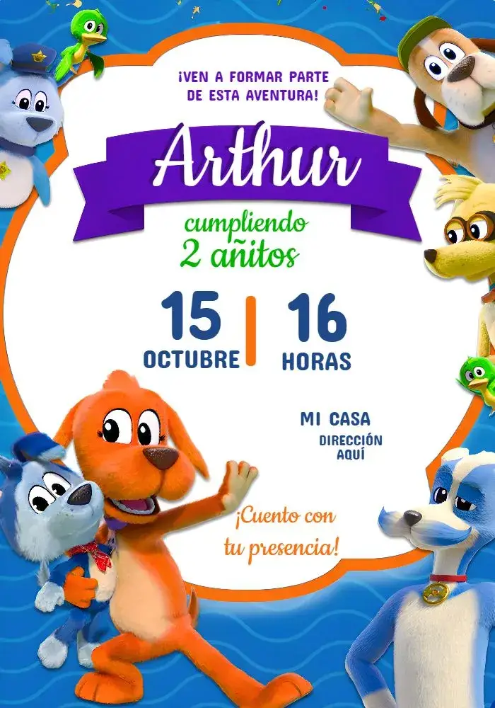 Invitación Vai Cachorro Laraanja