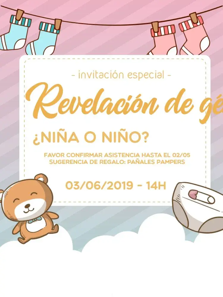Invitación Baby Reveal Party