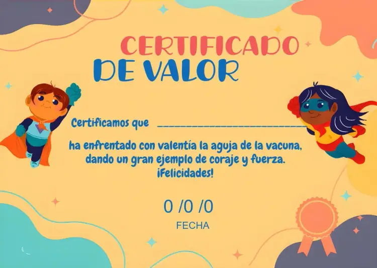 Invitación Arte Certificado De Coraje Vacuna editable y personalizable