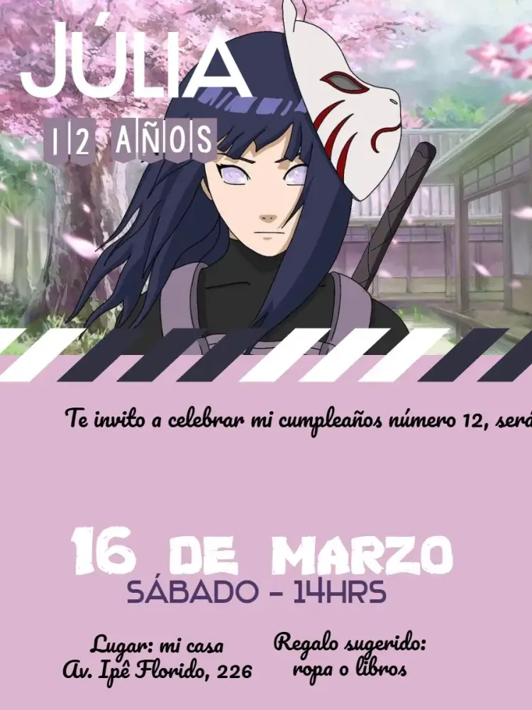 Invitación de Hinata Negro