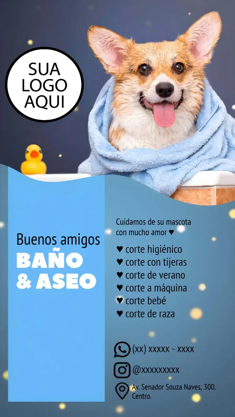 Invitación Tarjeta De Visita Baño Y Peluquería Cuidados editable y personalizable
