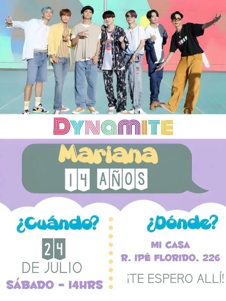 Invitación Bts Rojo