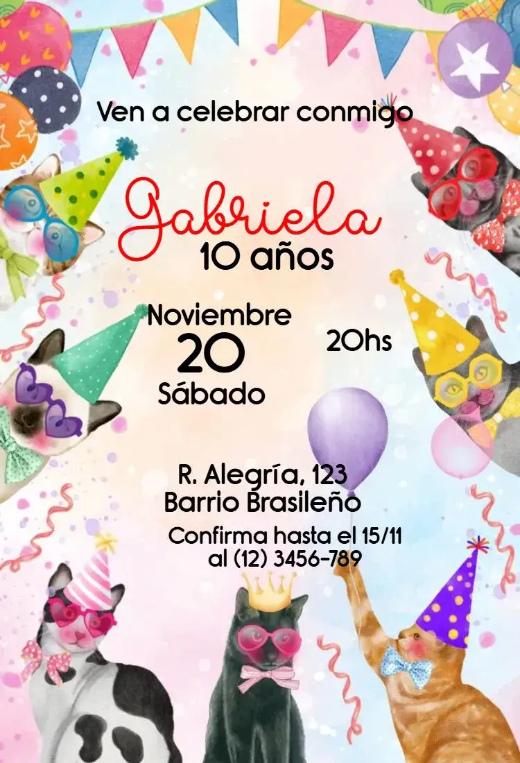 Invitación Gatitos