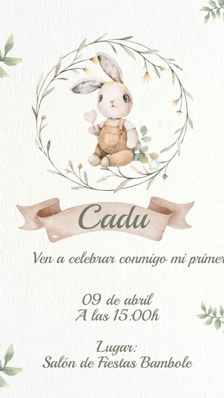 Invitación Digital Cumpleaños Tema Pascua Editable