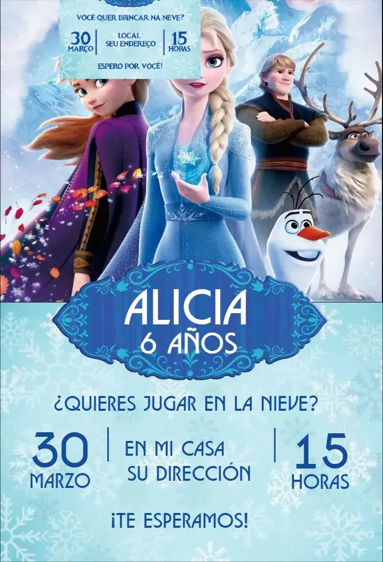 Invitación Frozen 3