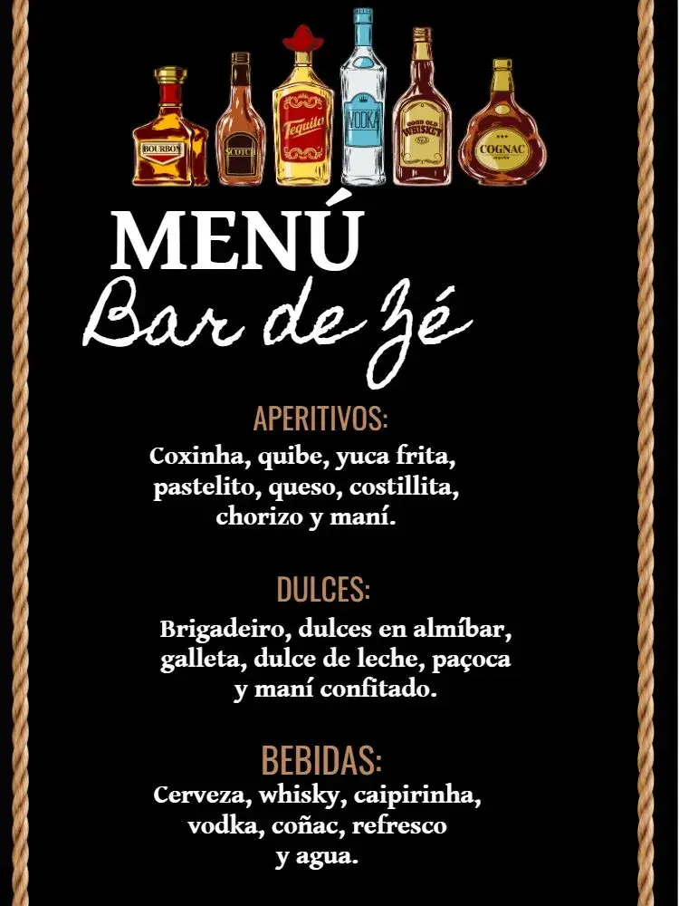 Invitación Menú De Bar Marrón