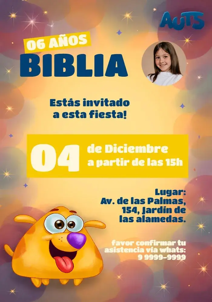 Invitación Yo Soy Auts Con Foto de Perro